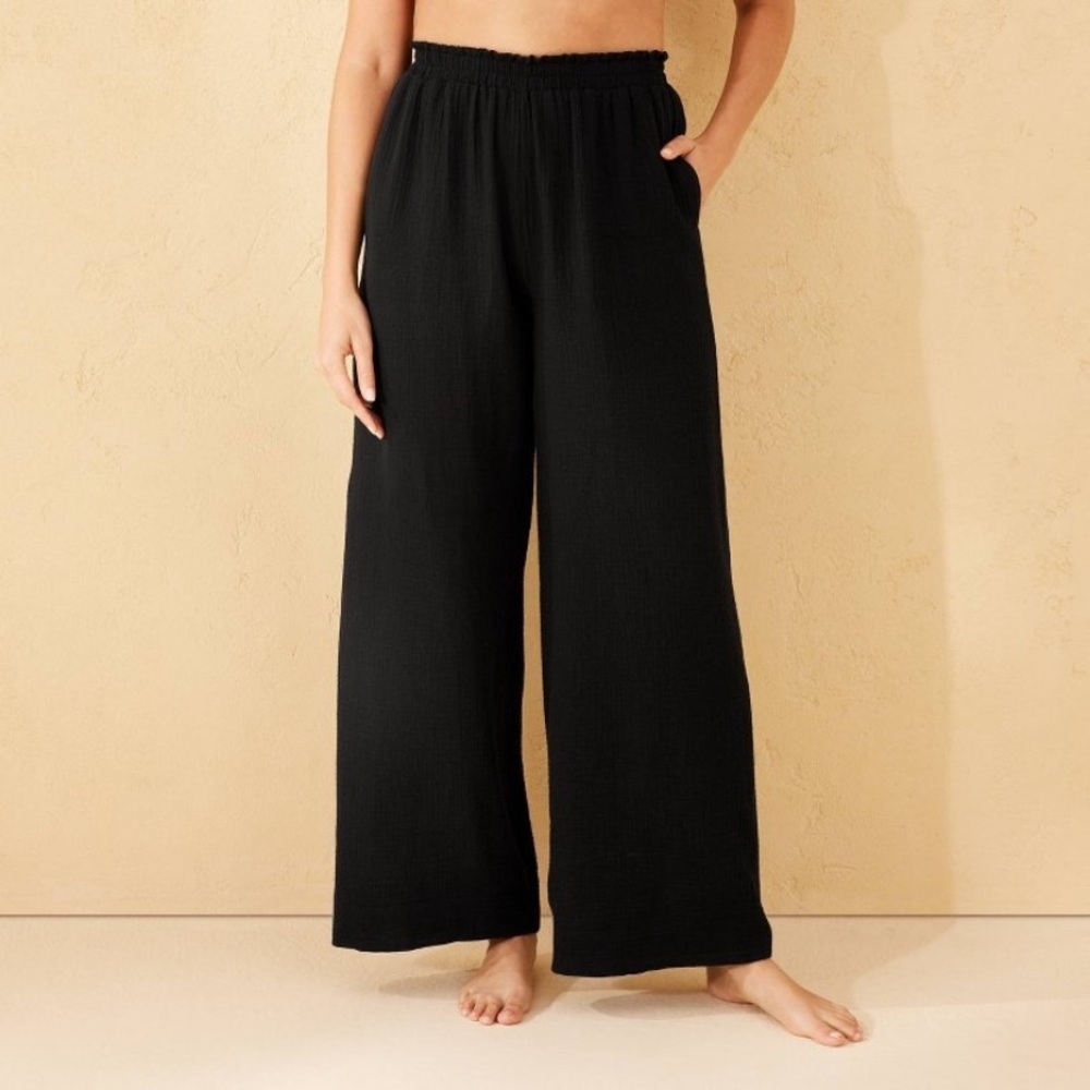 Women's Gauze Cover Up Pants - Shade & Shore™ Black new